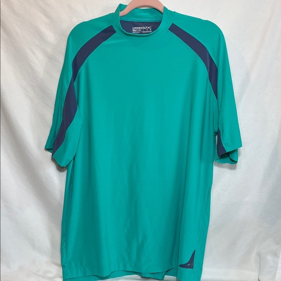 Nike Men's Teal and Navy Short Sleeve Tee - Picture 1 of 6